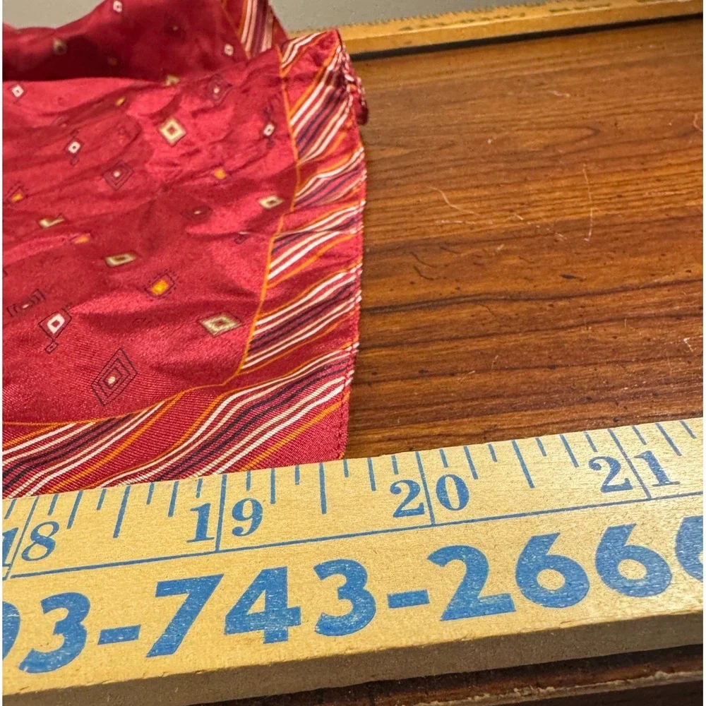Gap Silk Square Scarf Neck Wrap Small Striped Geometric Heritage 19.5x20 Italy